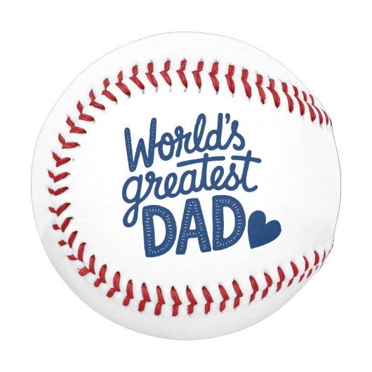 'Weltbester Vater' Vatertag, Geburtstagsgeschenk Baseball (Vorderseite Links)