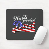 Weltbester Vati mit amerikanischer Flagge - Mousepad (Mit Mouse)