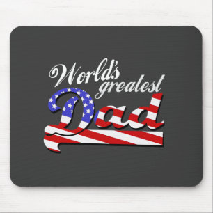 Weltbester Vati mit amerikanischer Flagge - Mousepad