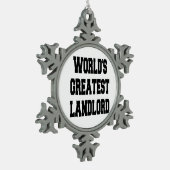 Weltbester Vermieter Schneeflocken Zinn-Ornament (Links)