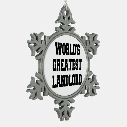 Weltbester Vermieter Schneeflocken Zinn-Ornament (Links)