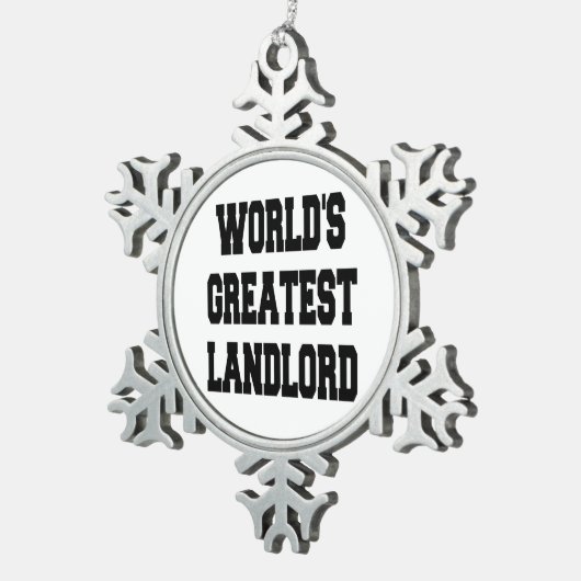 Weltbester Vermieter Schneeflocken Zinn-Ornament (Rechts)