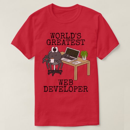 Weltbester Web Developer Spider Funny T-Shirt (Design vorne)