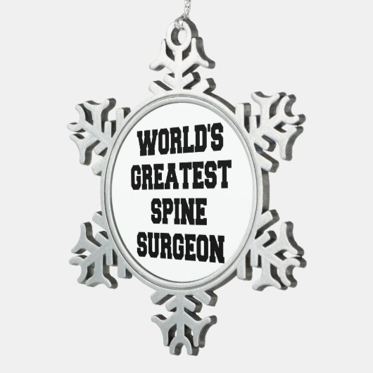 Weltbester Wirbelsäulenchirurg Schneeflocken Zinn-Ornament (Rechts)
