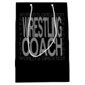 Weltbester Wrestling-Trainer Mittlere Geschenktüte (Vorderseite)