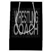 Weltbester Wrestling-Trainer Mittlere Geschenktüte (Rückseite)