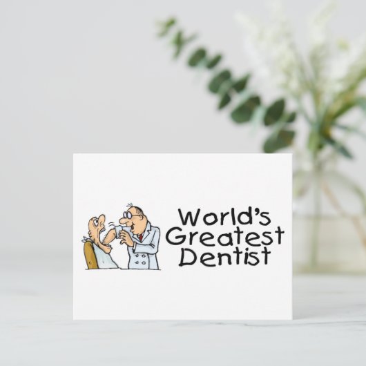 Weltbester Zahnarzt Postkarte (Stehend Vorderseite)