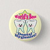 Weltbester Zahnarzthelfer Button (Vorderseite)