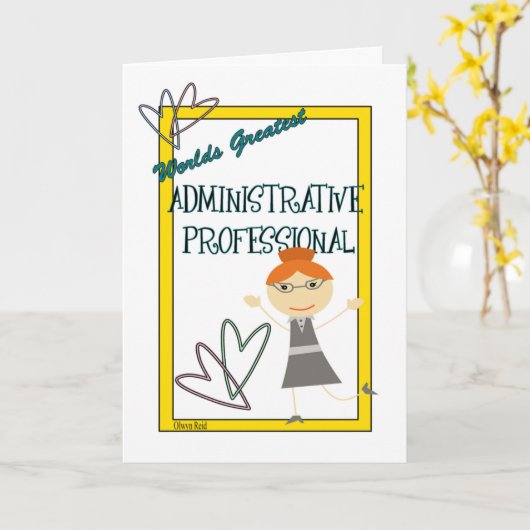 Weltbestes administrativesberufliches karte (Gelbe Blume)