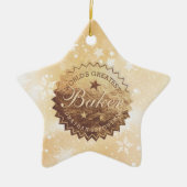 Weltbestes Baker-Imitat Goldemblem Weihnachten Keramik Ornament (Vorne)
