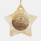 Weltbestes Baker-Imitat Goldemblem Weihnachten Keramik Ornament (Hinten)