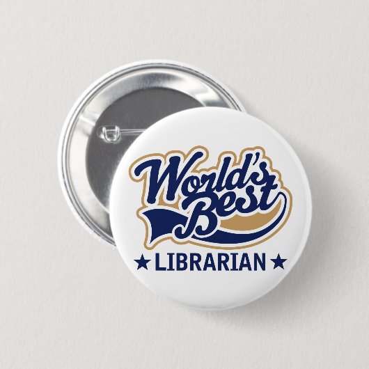 Weltbestes Bibliothekar-Geschenk Button (Vorne & Hinten)