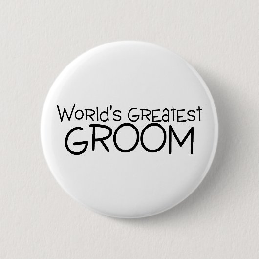 Weltbestes Bräutigam-Schwarzes Button (Vorderseite)