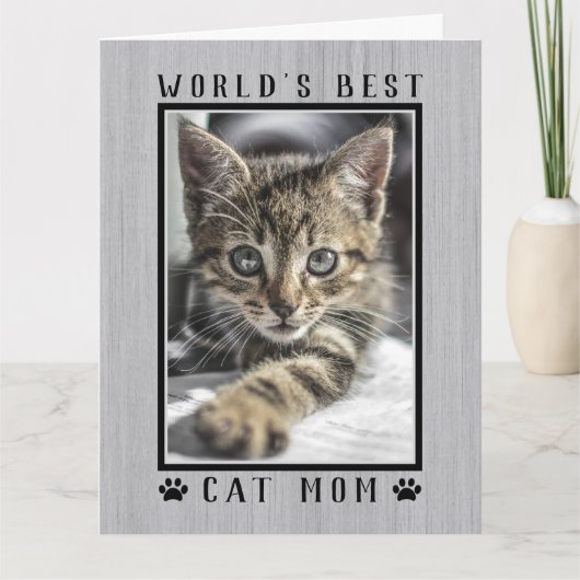 Weltbestes Cat Mama Foto Rustikales Happy Birthday Karte (Vorderseite)