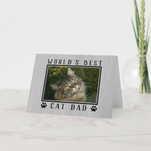 Weltbestes Cat Vater Foto Rustikaler Vater's Day Karte