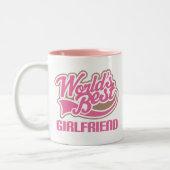Weltbestes Freundin-Rosa Zweifarbige Tasse (Links)