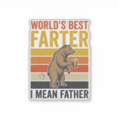 Weltbestes Fürze-Funny-Vater-Bär Aufkleber (Vorderseite)