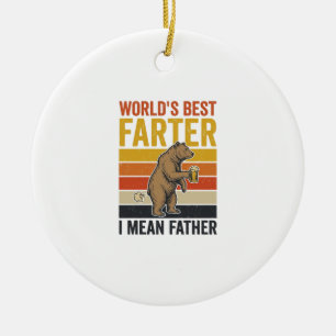 Weltbestes Fürze-Funny-Vater-Bär Keramik Ornament