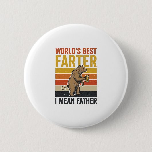 Weltbestes Furzer Lustiger Vater Bär Button (Vorderseite)