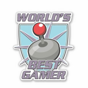 Weltbestes Gamer-Retro-Logo Aufkleber