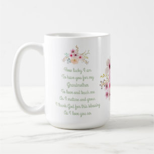 Weltbestes GRANDMOTHER-POEM, blumengespickt Person Kaffeetasse
