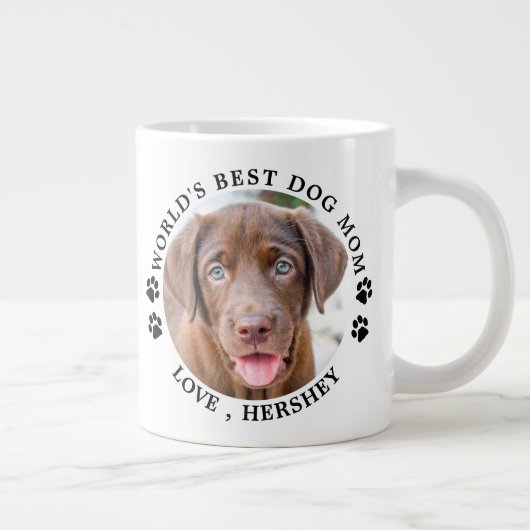 Weltbestes Hund-Mama-2-Foto für Personalisierte Ha Jumbo-Tasse (Rechts)