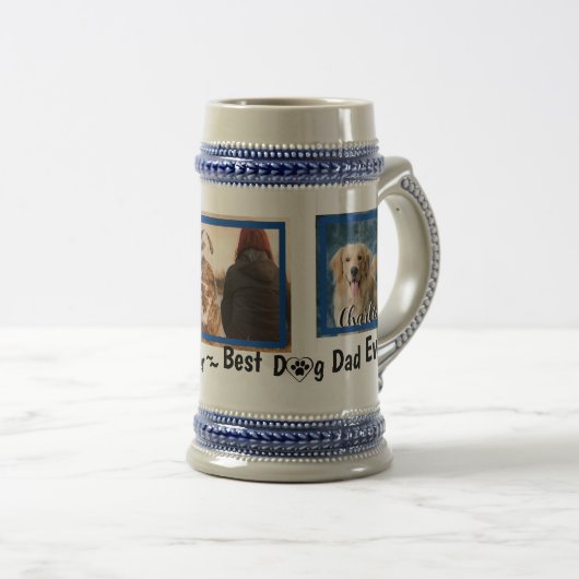 Weltbestes Hund-Vater-Foto für Personalisierte Hau Bierglas (VorderseiteRechts)