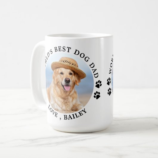 Weltbestes Hund-Vater-Foto für Personalisierte Hau Kaffeetasse (Vorderseite Links)