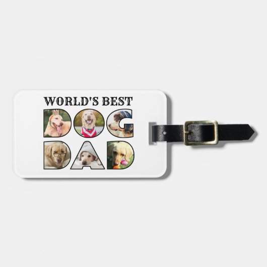 Weltbestes Hunde-Vater-Zitat 6 FotoCollage Gepäckanhänger (Vorderseite horizontal)