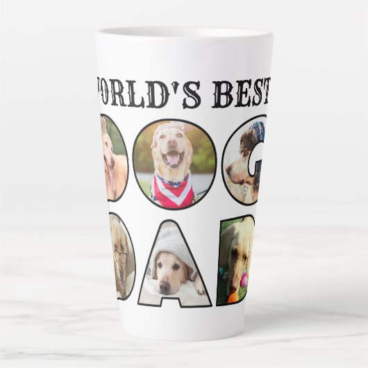 Weltbestes Hunde-Vater-Zitat 6 FotoCollage Milchtasse (Vorderseite)