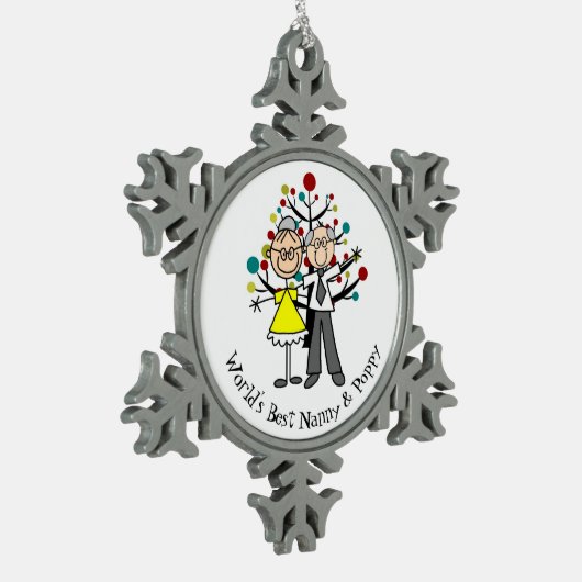 Weltbestes Kindermädchen und Mohnblume Schneeflocken Zinn-Ornament (Links)