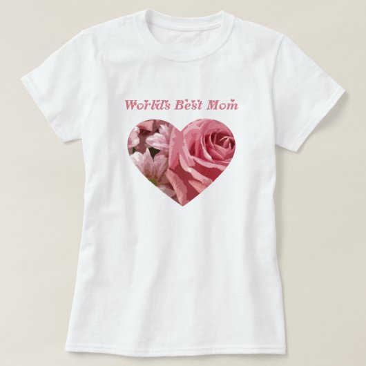 Weltbestes Mama-Rosen-Herz T-Shirt (Design vorne)