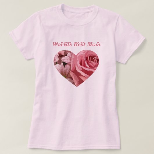 Weltbestes Mama-Rosen-Herz T-Shirt (Design vorne)