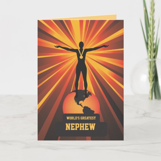 Weltbestes Nephew Golden Award Karte (Vorderseite)