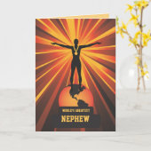 Weltbestes Nephew Golden Award Karte (Gelbe Blume)