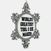 Weltbestes Tool und Die Maker Schneeflocken Zinn-Ornament (Links)