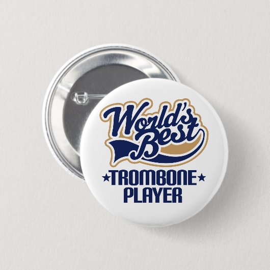 Weltbestes Trombone-Spieler-Geschenk Button (Vorne & Hinten)