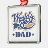 Weltbestes Vater-Verzierungs-Andenken-Geschenk Silbernes Ornament (Links)