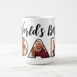 Weltbestes Vater-Zitat 3 Fotocollage Latte-Tasse Kaffeetasse