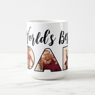 Weltbestes Vater-Zitat 3 Fotocollage Latte-Tasse Kaffeetasse