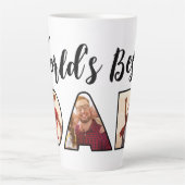 Weltbestes Vater-Zitat 3 Fotocollage Latte-Tasse Milchtasse (Vorderseite)