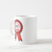 Weltbestes Vater-Zitat - Red Ribbon Vatertag Kaffeetasse (Vorderseite Links)