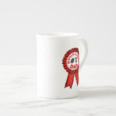 Weltbestes Vater-Zitat - Red Ribbon Vatertag Porzellantasse (Vorderseite Rechts)