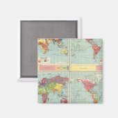 Weltbevölkerungskarte Magnet (Vorderseite/Rückseite)