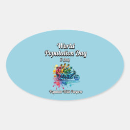 Weltbevölkerungstag. 11 Juli Ovaler Aufkleber