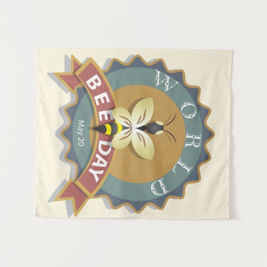 Weltbientag 20. Mai Wandteppich (Vorderseite (Horizontal))