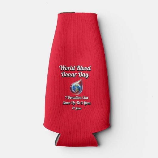 Weltblutspendertag. 14 Juni Flaschenkühler (Vorderseite)