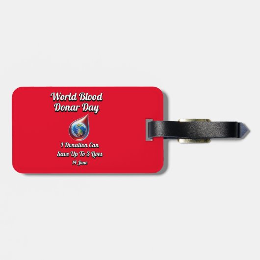 Weltblutspendertag. 14 Juni Gepäckanhänger (Rückseite horizontal)
