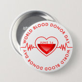 Weltblutspendertag Button (Vorne & Hinten)