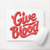 Weltblutspendertag - Glossy Blood Donation Text Mousepad (Mit Mouse)